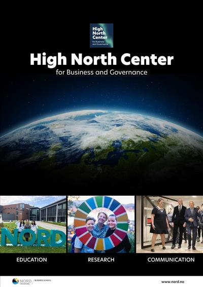 The front page of the High North Center brochure